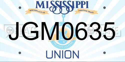 JGM0635 Mississippi License Plate