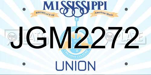 JGM2272 Mississippi License Plate