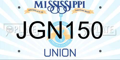 JGN150 Mississippi License Plate