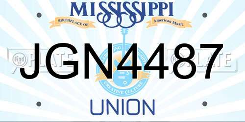 JGN4487 Mississippi License Plate