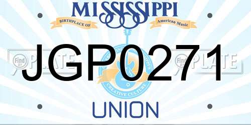 JGP0271 Mississippi License Plate