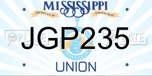 JGP235 Mississippi License Plate