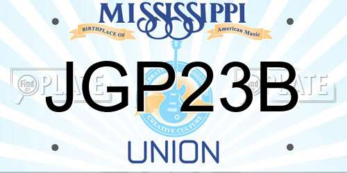 JGP23B Mississippi License Plate