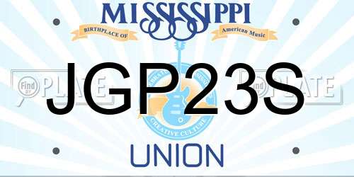 JGP23S Mississippi License Plate