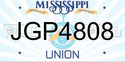 JGP4808 Mississippi License Plate
