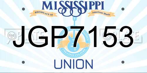 JGP7153 Mississippi License Plate