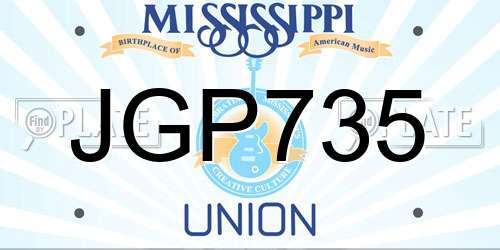 JGP735 Mississippi License Plate