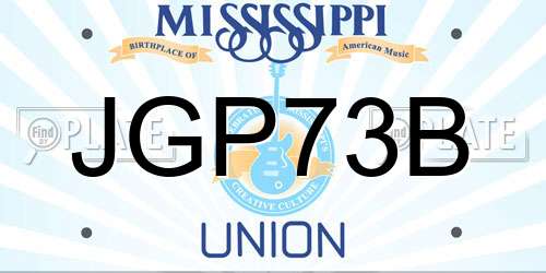 JGP73B Mississippi License Plate