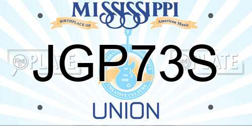 JGP73S Mississippi License Plate