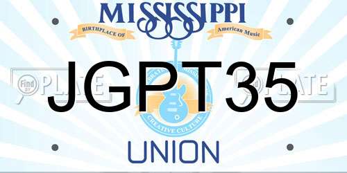JGPT35 Mississippi License Plate