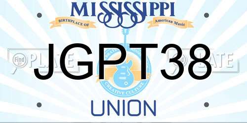 JGPT38 Mississippi License Plate