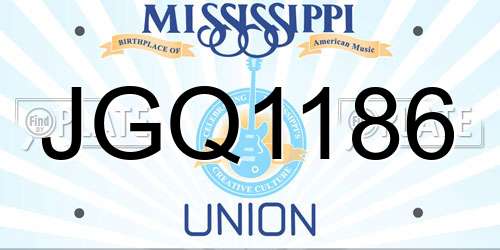 JGQ1186 Mississippi License Plate