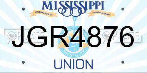 JGR4876 Mississippi License Plate