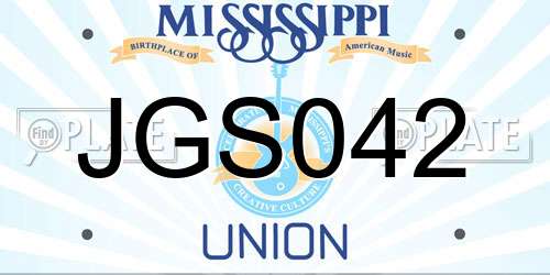 JGS042 Mississippi License Plate