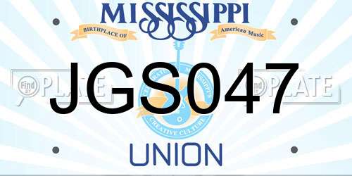 JGS047 Mississippi License Plate