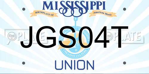 JGS04T Mississippi License Plate