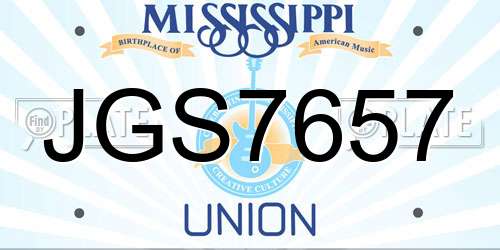 JGS7657 Mississippi License Plate