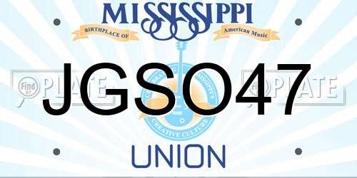 JGSO47 Mississippi License Plate