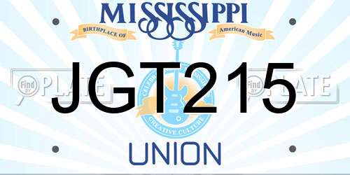 JGT215 Mississippi License Plate