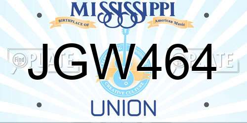 JGW464 Mississippi License Plate
