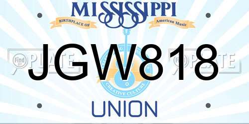 JGW818 Mississippi License Plate