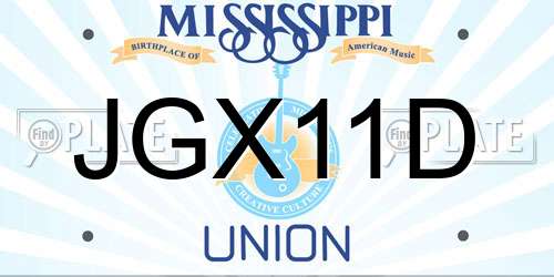 JGX11D Mississippi License Plate