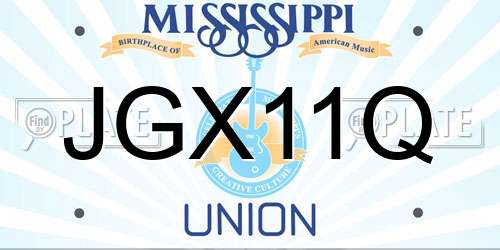JGX11Q Mississippi License Plate