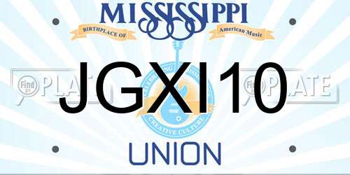 JGXI10 Mississippi License Plate