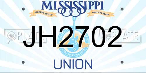 JH2702 Mississippi License Plate