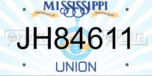 JH84611 Mississippi License Plate