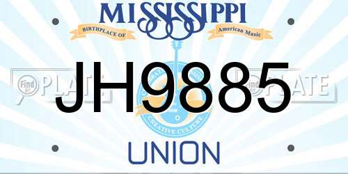 JH9885 Mississippi License Plate