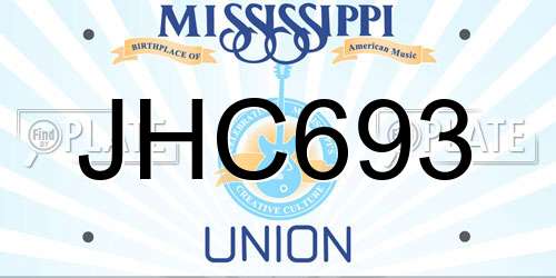 JHC693 Mississippi License Plate