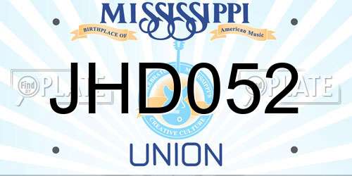 JHD052 Mississippi License Plate
