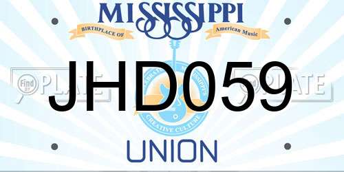 JHD059 Mississippi License Plate