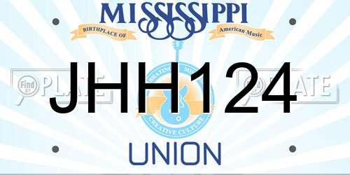 JHH124 Mississippi License Plate