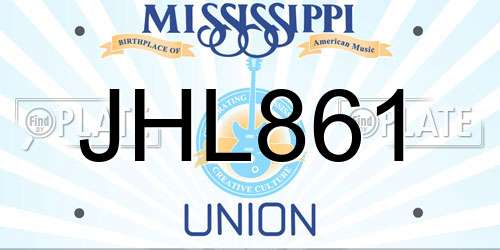 JHL861 Mississippi License Plate