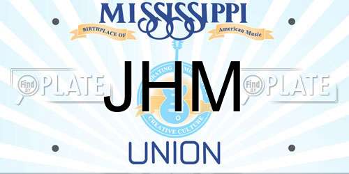 JHM Mississippi License Plate