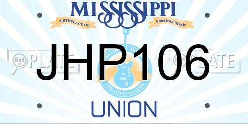 JHP106 Mississippi License Plate