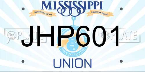 JHP601 Mississippi License Plate