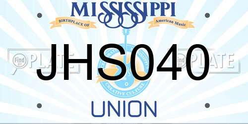 JHS040 Mississippi License Plate