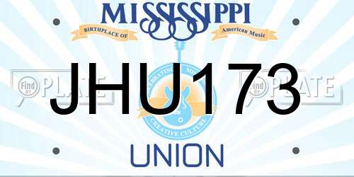 JHU173 Mississippi License Plate