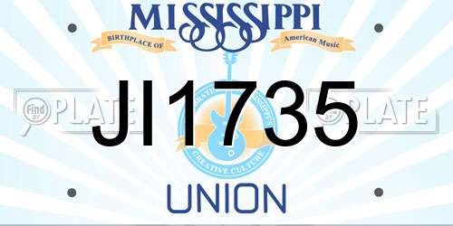 JI1735 Mississippi License Plate