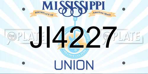 JI4227 Mississippi License Plate