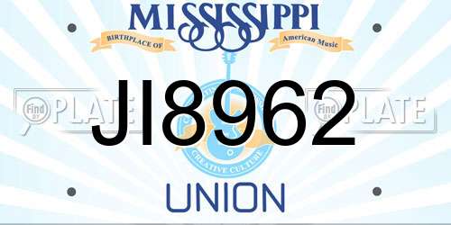 JI8962 Mississippi License Plate