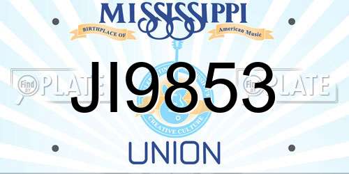 JI9853 Mississippi License Plate