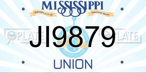 JI9879 Mississippi License Plate