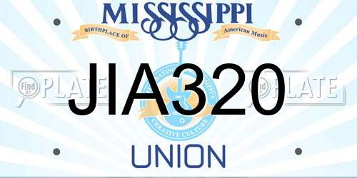 JIA320 Mississippi License Plate