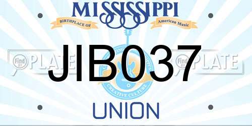 JIB037 Mississippi License Plate