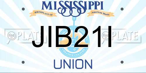 JIB21I Mississippi License Plate