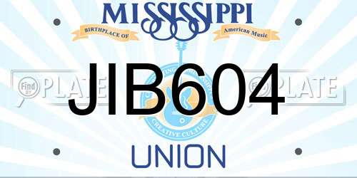 JIB604 Mississippi License Plate